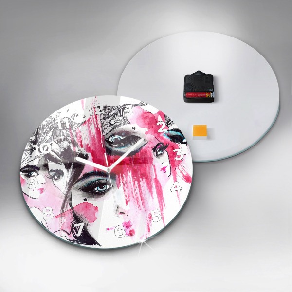 Reloj redondo pared Muchas caras abstracto