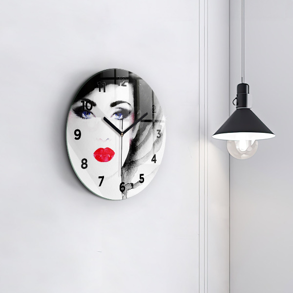 Reloj de pared redondo Retrato de mujer