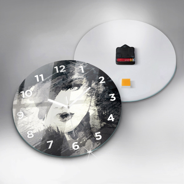 Reloj de pared redondo Mujer - acuarela