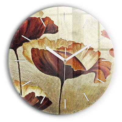 Reloj de pared redondo Amapolas pintadas