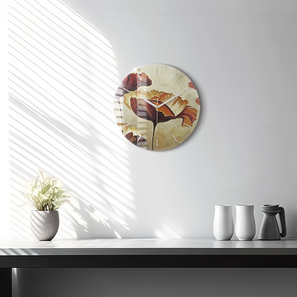 Reloj de pared redondo Amapolas pintadas