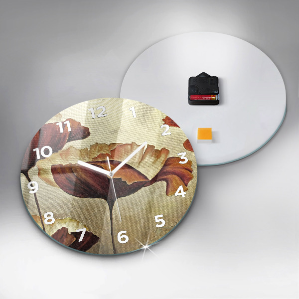 Reloj de pared redondo Amapolas pintadas