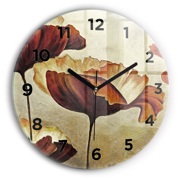Reloj de pared redondo Amapolas pintadas
