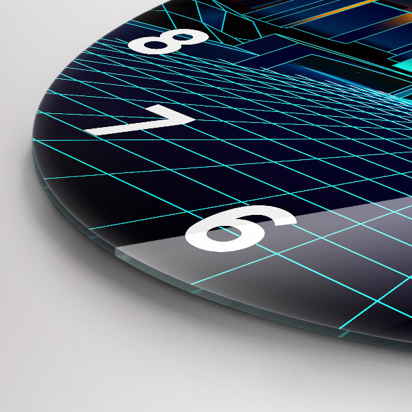 Reloj de cristal redondo Ciudad del ciberespacio