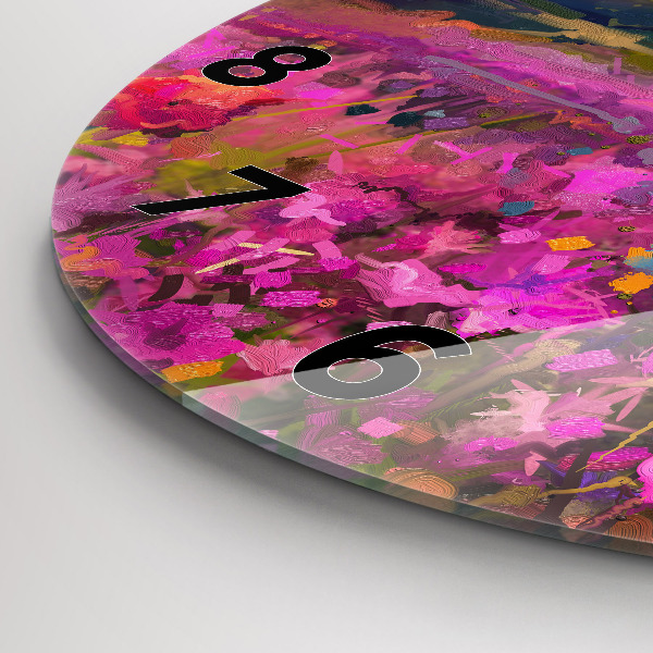 Reloj de pared redondo Paisaje de naturaleza y flores