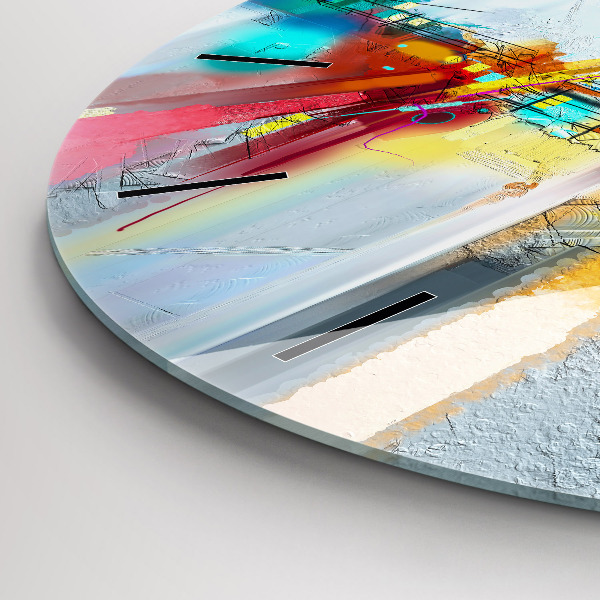 Reloj de cristal redondo Puente abstracto