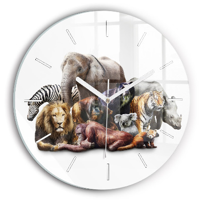 Reloj de pared redondo Animales salvajes