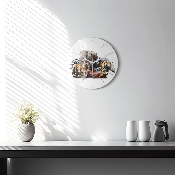 Reloj de pared redondo Animales salvajes