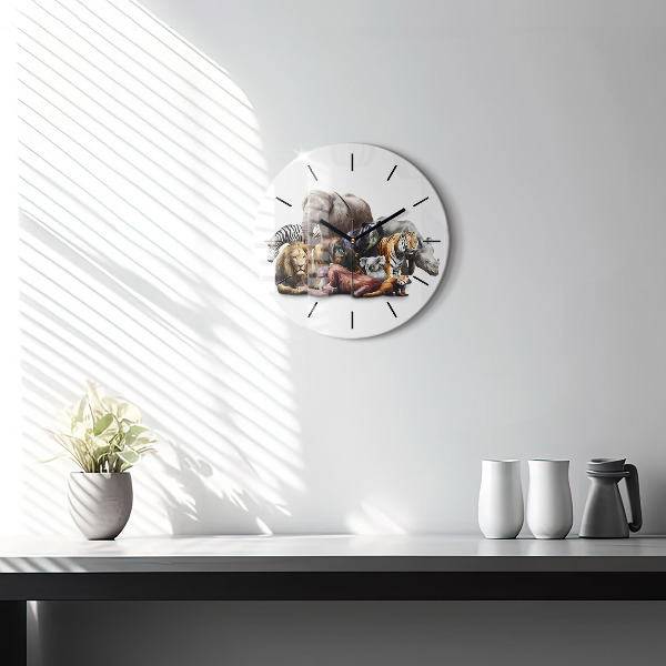 Reloj de pared redondo Animales salvajes