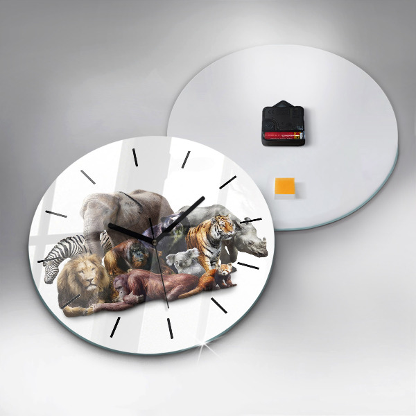 Reloj de pared redondo Animales salvajes
