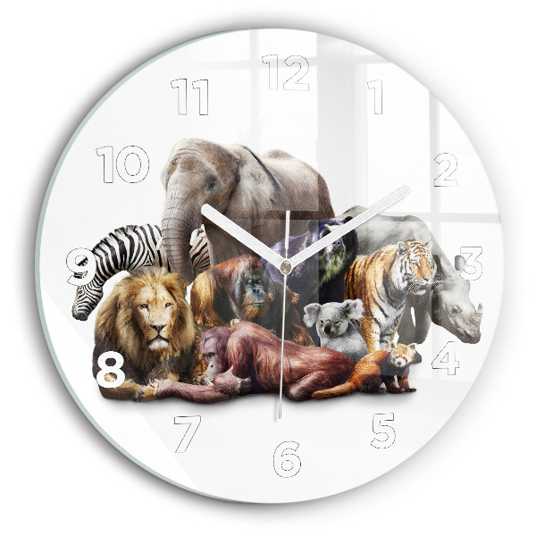 Reloj de pared redondo Animales salvajes