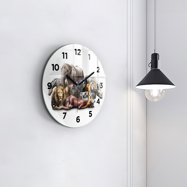 Reloj de pared redondo Animales salvajes