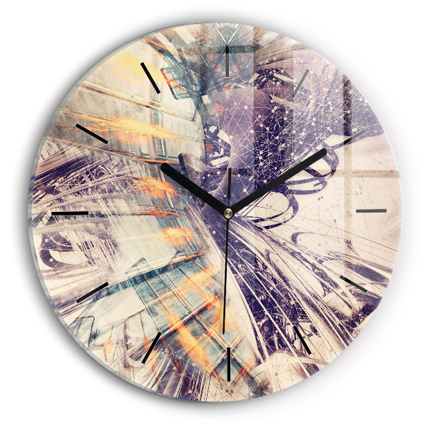 Reloj de pared redondo Mecanismo abstracto