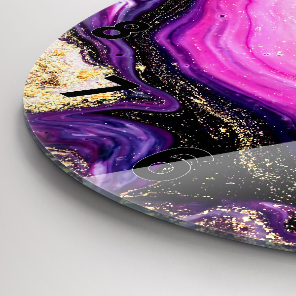 Reloj de cristal redondo Mármol abstracto