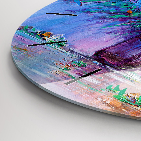 Reloj de cristal redondo Flores en un jarrón