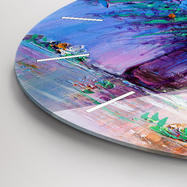 Reloj de cristal redondo Flores en un jarrón