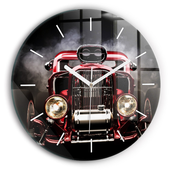 Reloj redondo pared Coche antiguo de época