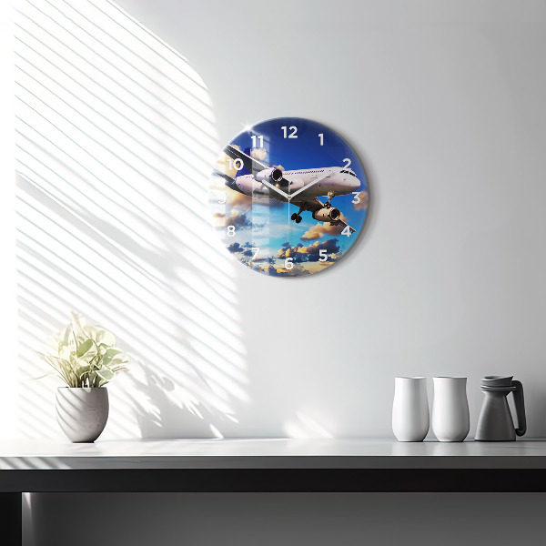 Reloj de pared redondo Plano de nubes