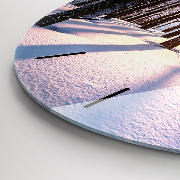 Reloj redondo pared Bosque al atardecer