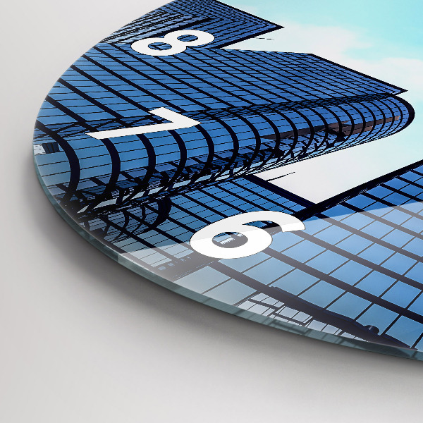 Reloj de pared redondo Avión sobre edificios