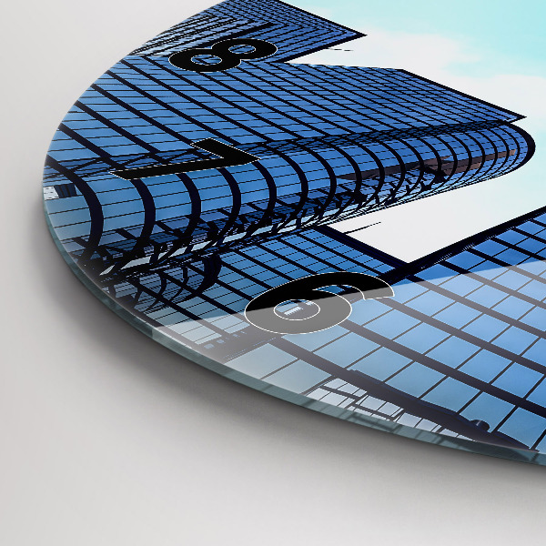 Reloj de pared redondo Avión sobre edificios