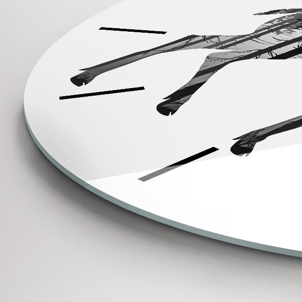 Reloj de pared redondo Silueta de un ciervo Bosque