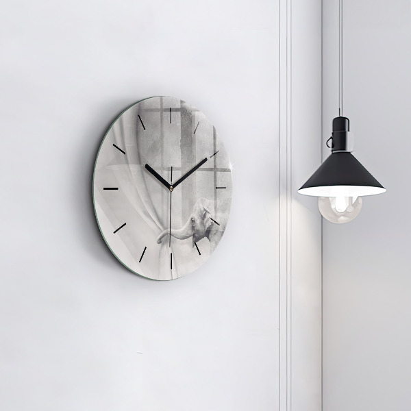 Reloj de cristal redondo Elefante