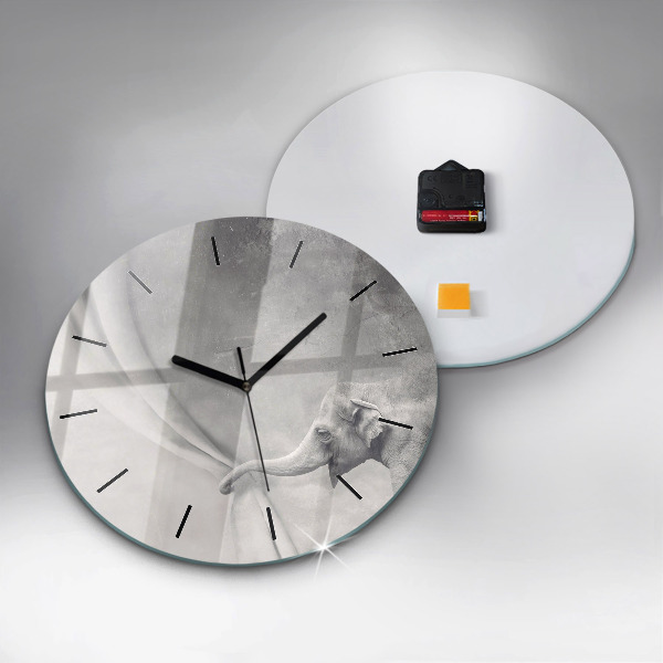 Reloj de cristal redondo Elefante