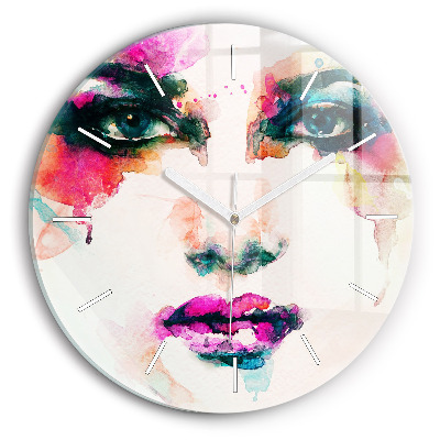 Reloj de pared redondo Rostro abstracto de mujer
