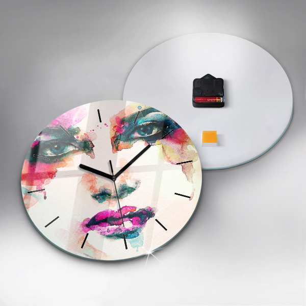 Reloj de pared redondo Rostro abstracto de mujer
