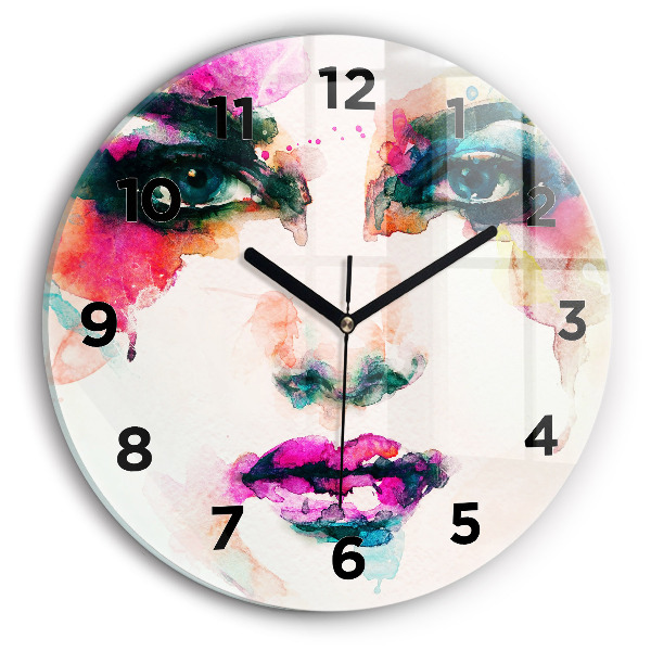 Reloj de pared redondo Rostro abstracto de mujer