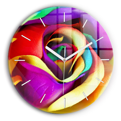 Reloj de pared redondo Rosa arco iris