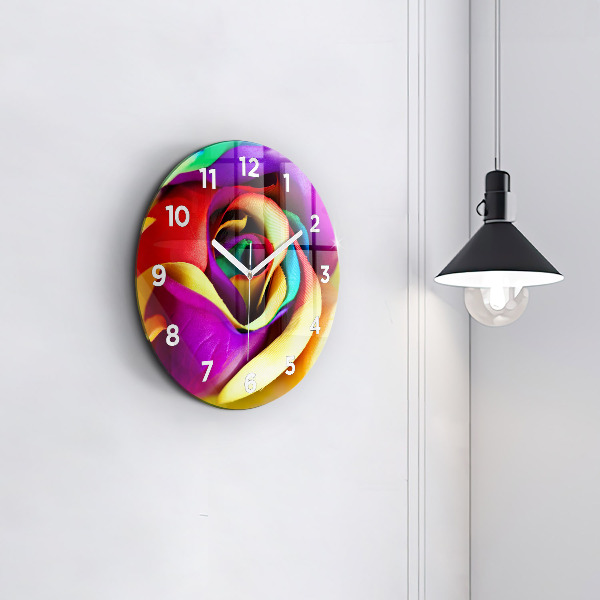 Reloj de pared redondo Rosa arco iris