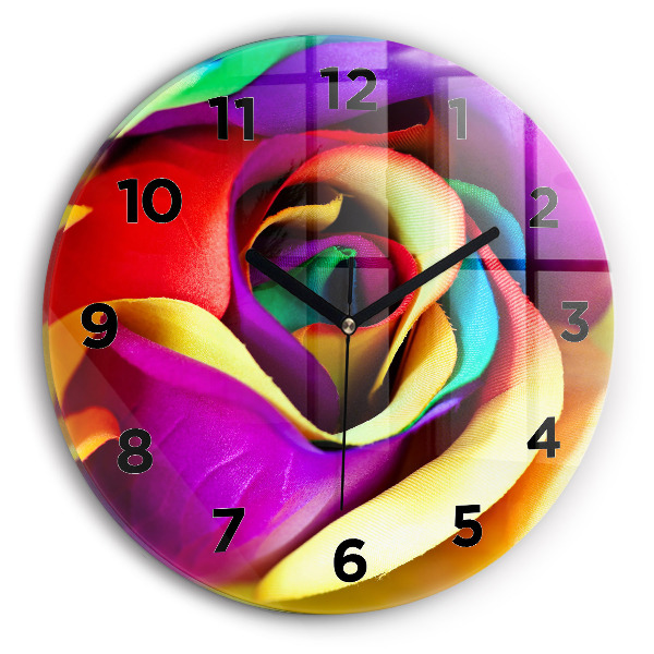 Reloj de pared redondo Rosa arco iris