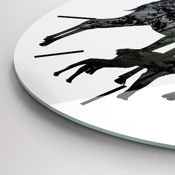 Reloj de pared redondo Familia de ciervos