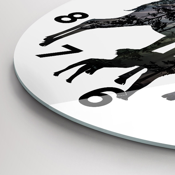 Reloj de pared redondo Familia de ciervos