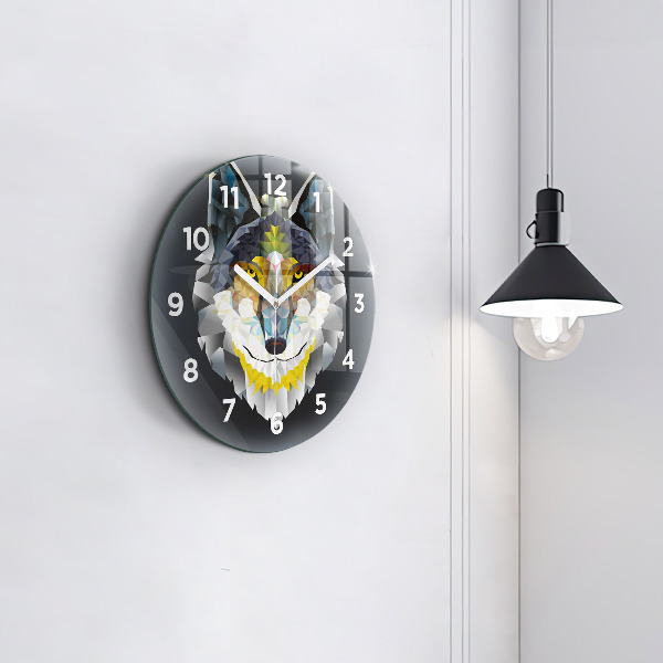 Reloj de pared redondo Cabeza de lobo