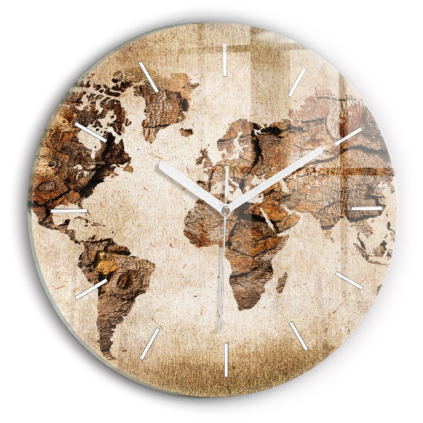 Reloj redondo pared Mapamundi vintage