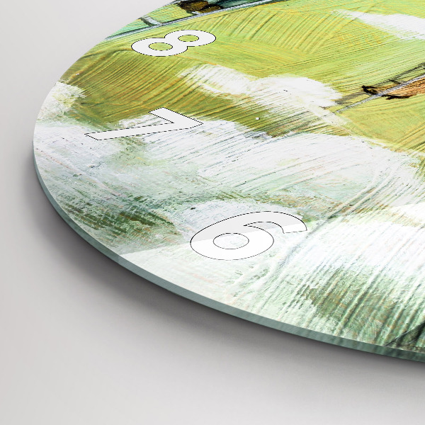 Reloj redondo pared Gente en una escalera