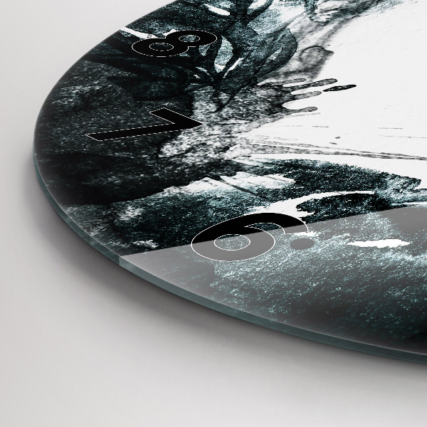 Reloj redondo pared Retrato de mujer con labios rojos