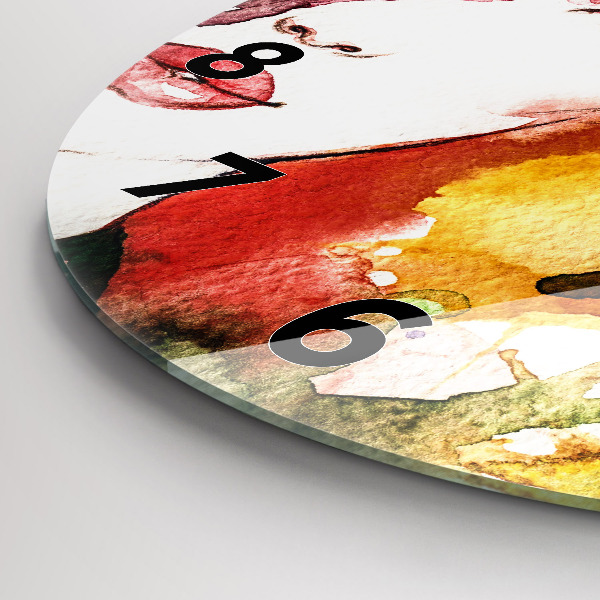 Reloj redondo pared Retrato colorido de una mujer