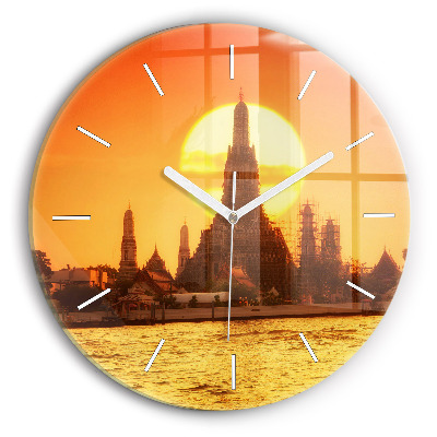 Reloj de pared redondo Wat arun Bangkok Tailandia