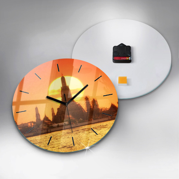 Reloj de pared redondo Wat arun Bangkok Tailandia