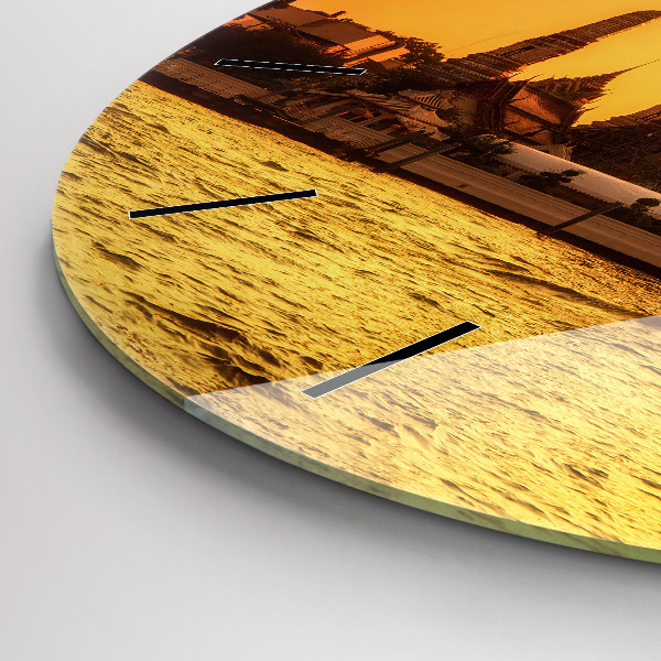 Reloj de pared redondo Wat arun Bangkok Tailandia