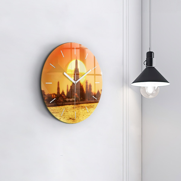 Reloj de pared redondo Wat arun Bangkok Tailandia