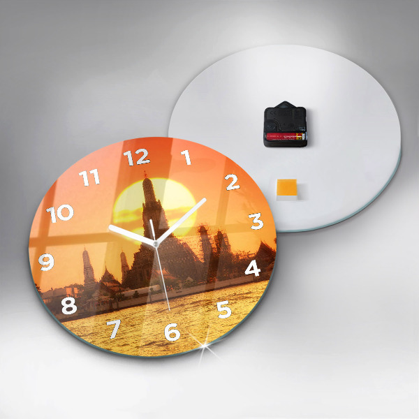 Reloj de pared redondo Wat arun Bangkok Tailandia