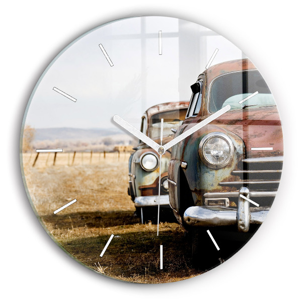 Reloj de cristal redondo Coches antiguos