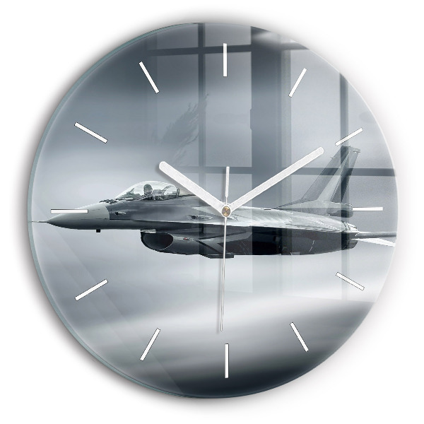 Reloj redondo pared Avión militar en vuelo