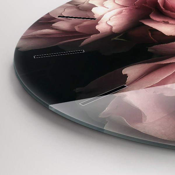 Reloj de cristal redondo Ramo de rosas rosas