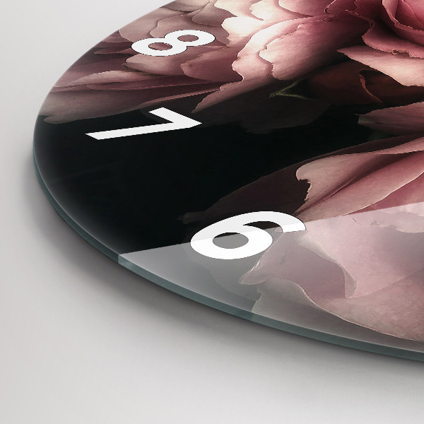 Reloj de cristal redondo Ramo de rosas rosas